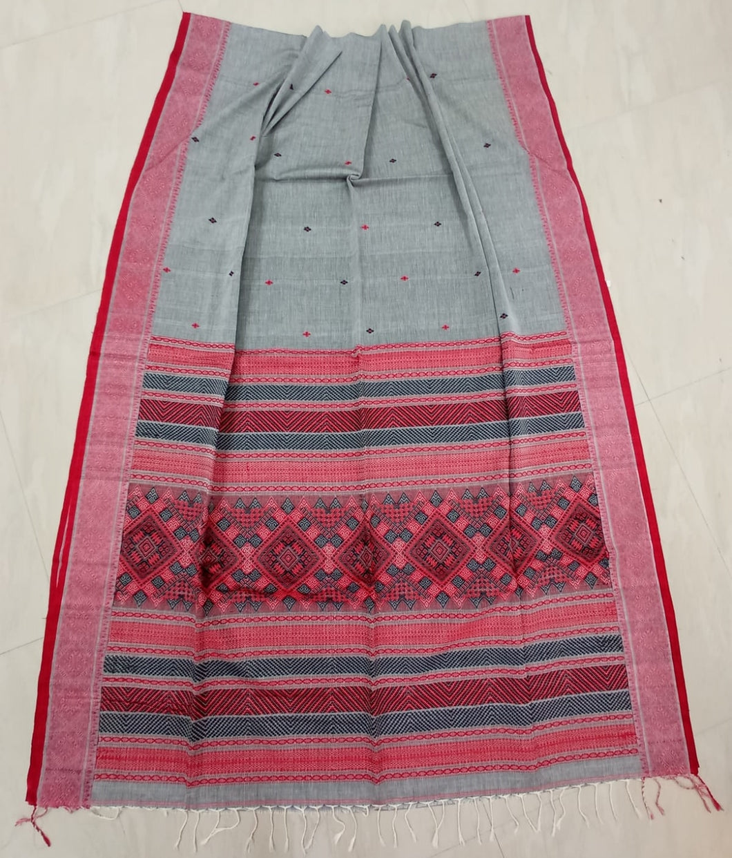 Kapas - Assam Cotton Grey & Pink