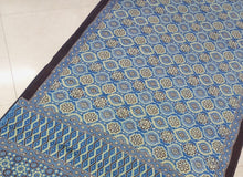 Load image into Gallery viewer, Ajrakh Modal Silk Blue Green
